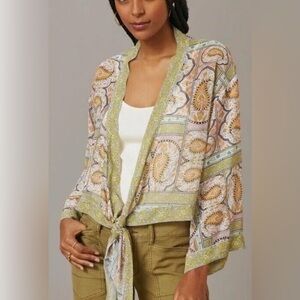 Anthropologie cropped sheer kimono